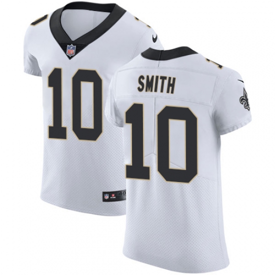 Men's Nike New Orleans Saints 10 Tre'Quan Smith White Vapor Untouchable Elite Player NFL Jersey
