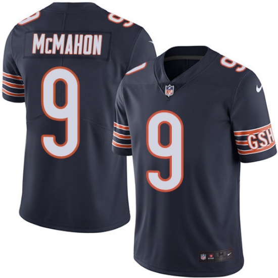Men's Nike Chicago Bears 9 Jim McMahon Navy Blue Team Color Vapor Untouchable Limited Player NFL Jersey