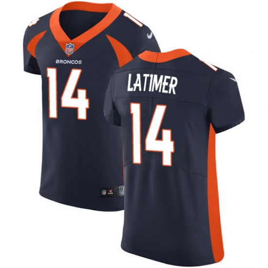 Men's Nike Denver Broncos 14 Cody Latimer Navy Blue Alternate Vapor Untouchable Elite Player NFL Jersey
