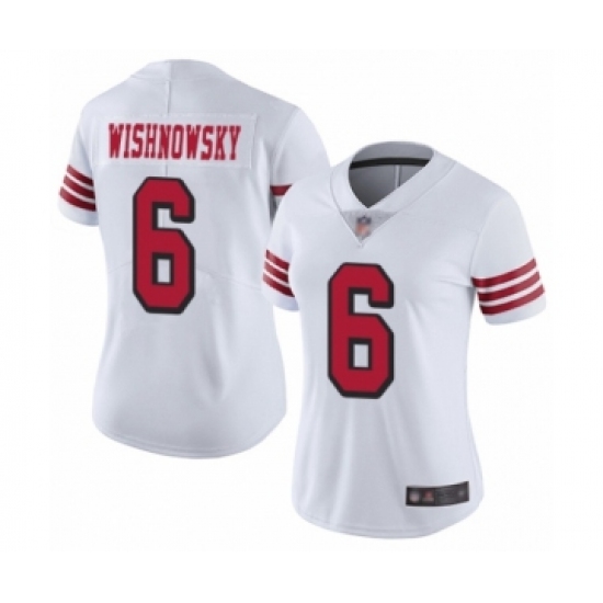 Women's San Francisco 49ers 6 Mitch Wishnowsky Limited White Rush Vapor Untouchable Football Jersey