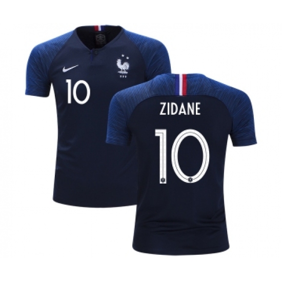 France 10 Zidane Home Kid Soccer Country Jersey