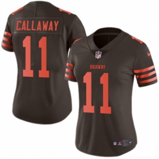 Women's Nike Cleveland Browns 11 Antonio Callaway Limited Brown Rush Vapor Untouchable NFL Jersey