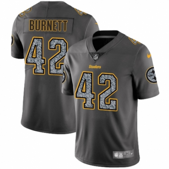 Youth Nike Pittsburgh Steelers 42 Morgan Burnett Gray Static Vapor Untouchable Limited NFL Jersey