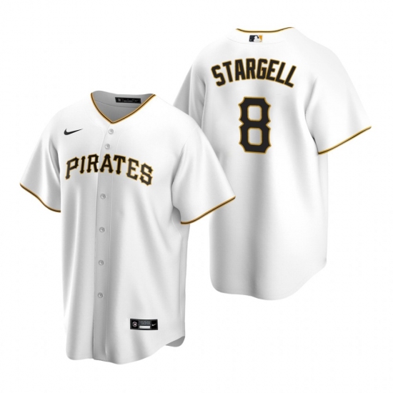 Men's Nike Pittsburgh Pirates 8 Willie Stargell White Home Stitched Baseball Jersey