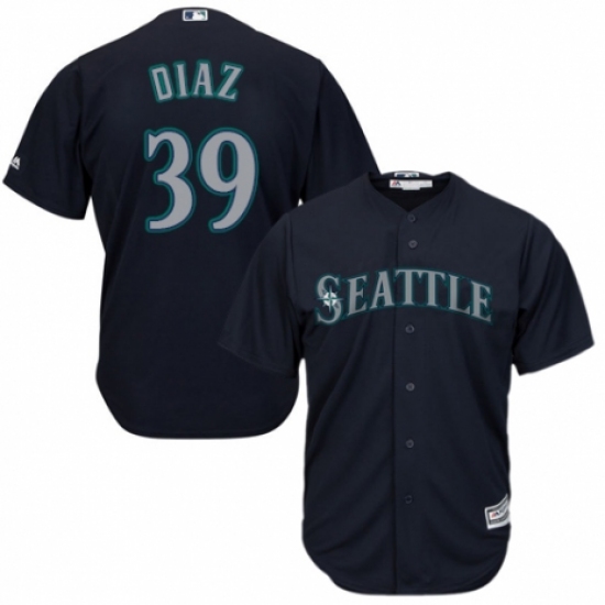 Youth Majestic Seattle Mariners 39 Edwin Diaz Authentic Navy Blue Alternate 2 Cool Base MLB Jersey