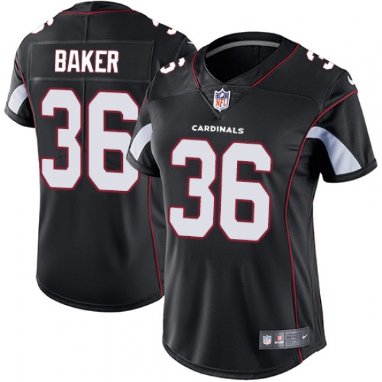Women's Nike Arizona Cardinals 36 Budda Baker Black Alternate Vapor Untouchable Limited Player NFL Jersey