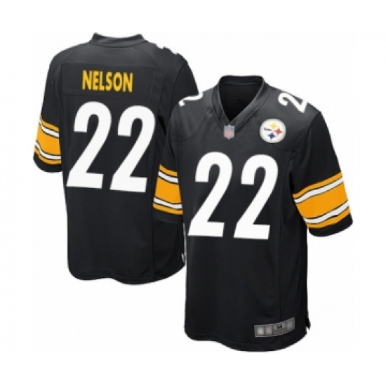 Men's Pittsburgh Steelers 22 Steven Nelson Game Black Team Color Football Jersey