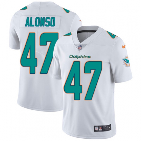 Men's Nike Miami Dolphins 47 Kiko Alonso White Vapor Untouchable Limited Player NFL Jersey