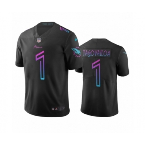 Miami Dolphins 1 Tua Tagovailoa Black City Edition Vapor Limited Jersey