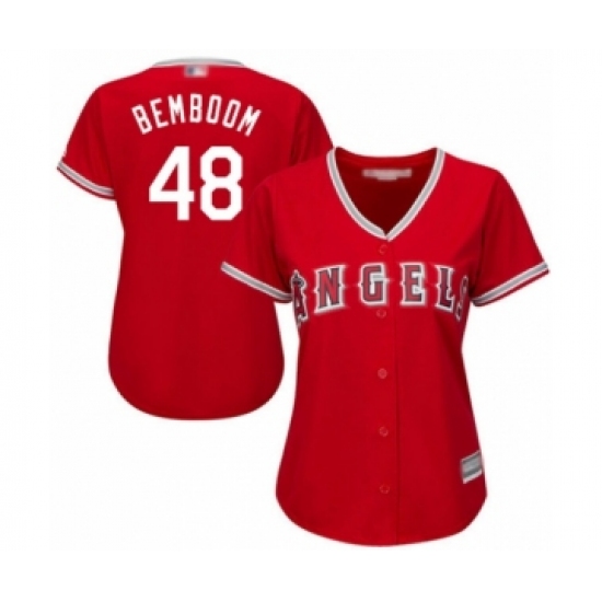Women's Los Angeles Angels of Anaheim 48 Anthony Bemboom Authentic Red Alternate Cool Base Baseball Player Jersey