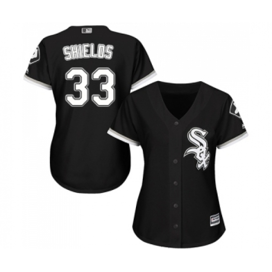 Women's Majestic Chicago White Sox 33 James Shields Replica Black Alternate Home Cool Base MLB Jerseys