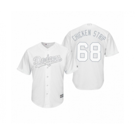 Men's Los Angeles Dodgers 68 Ross Stripling Chicken Strip White 2019 Players Weekend Replica Jersey