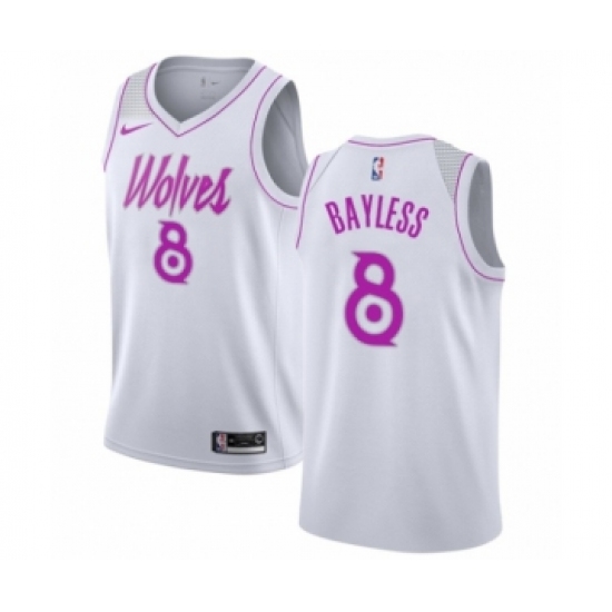 Women's Nike Minnesota Timberwolves 8 Jerryd Bayless White Swingman Jersey - Earned Edition