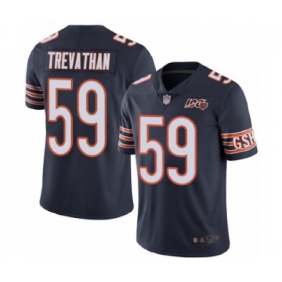 Men's Chicago Bears 59 Danny Trevathan Navy Blue Team Color 100th Season Limited Football Jersey