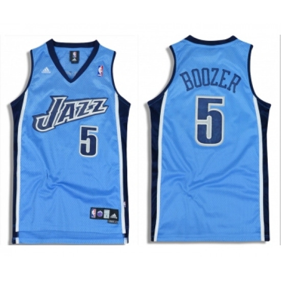 Men's Utah Jazz 5 Carlos Boozer Light Blue Adidas Swingman Jersey