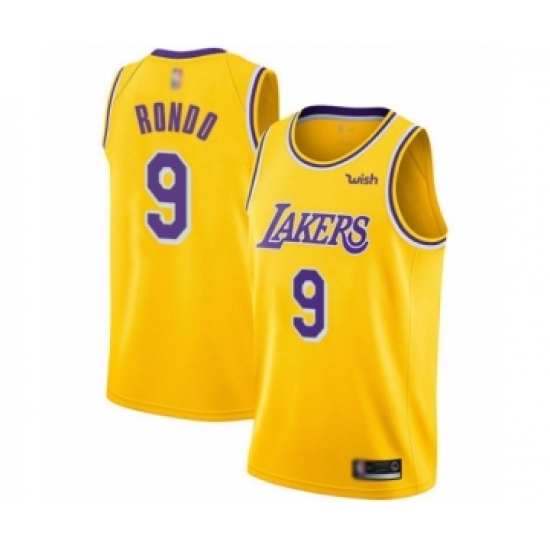 Youth Los Angeles Lakers 9 Rajon Rondo Swingman Gold Basketball Jersey - Icon Edition