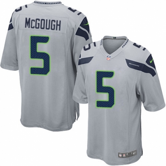 Men's Nike Seattle Seahawks 5 Alex McGough Game Grey Alternate NFL Jersey