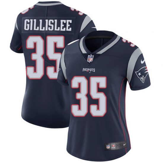 Women's Nike New England Patriots 35 Mike Gillislee Navy Blue Team Color Vapor Untouchable Limited Player NFL Jersey
