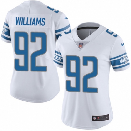 Women's Nike Detroit Lions 92 Sylvester Williams White Vapor Untouchable Elite Player NFL Jersey
