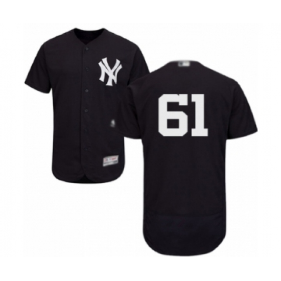 Men's New York Yankees 61 Ben Heller Navy Blue Alternate Flex Base Authentic Collection Baseball Player Jersey