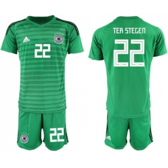Germany 22 Ter Stegen Green Goalkeeper Soccer Country Jersey