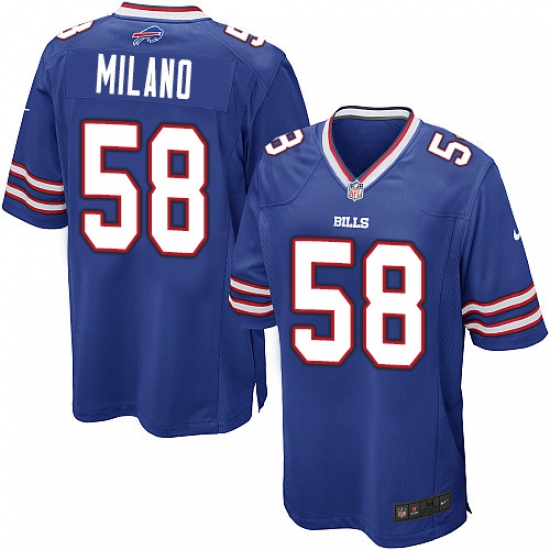 Men's Nike Buffalo Bills 58 Matt Milano Game Royal Blue Team Color NFL Jersey