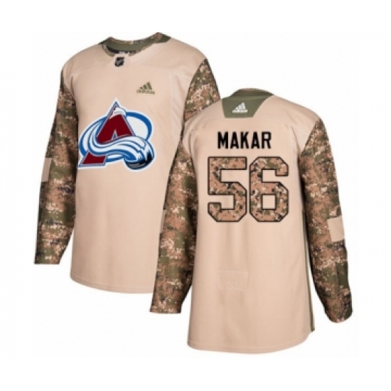 Youth Adidas Colorado Avalanche 56 Cale Makar Authentic Camo Veterans Day Practice NHL Jersey