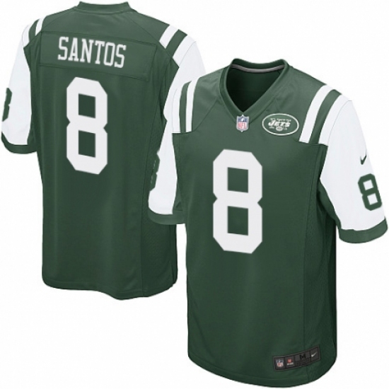 Men's Nike New York Jets 8 Cairo Santos Game Green Team Color NFL Jersey