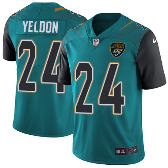 Youth Nike Jacksonville Jaguars 24 T.J. Yeldon Teal Green Team Color Vapor Untouchable Limited Player NFL Jersey