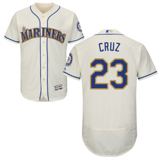 Men's Majestic Seattle Mariners 23 Nelson Cruz Cream Alternate Flex Base Authentic Collection MLB Jersey