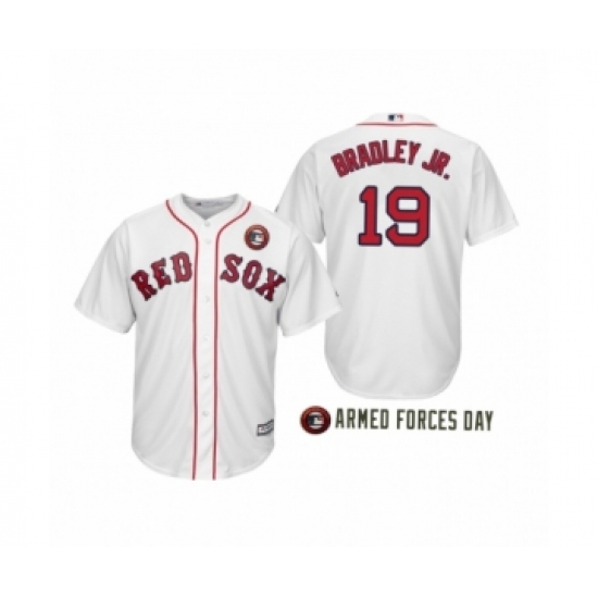 Men'sBoston Red Sox 2019 Armed Forces Day 19 Jackie Bradley Jr White Jersey