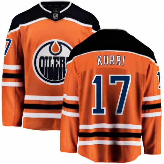 Youth Edmonton Oilers 17 Jari Kurri Fanatics Branded Orange Home Breakaway NHL Jersey