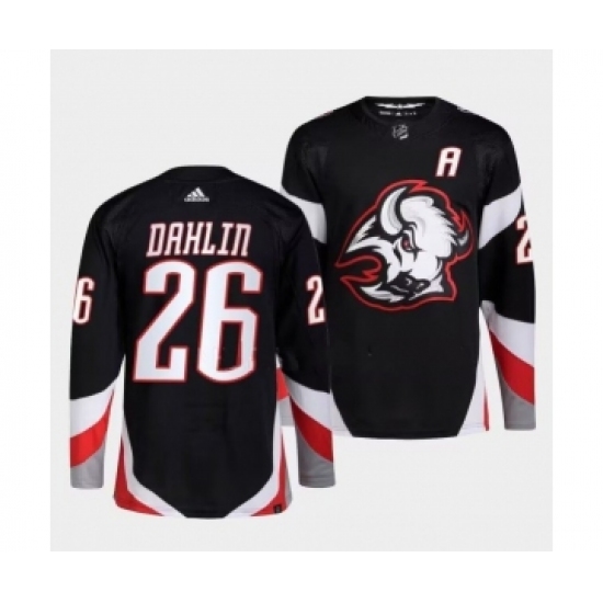 Men's Buffalo Sabres 26 Rasmus Dahlin Black 2022-23 Stitched Jersey