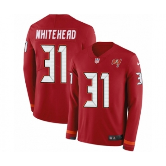 Youth Nike Tampa Bay Buccaneers 31 Jordan Whitehead Limited Red Therma Long Sleeve NFL Jersey