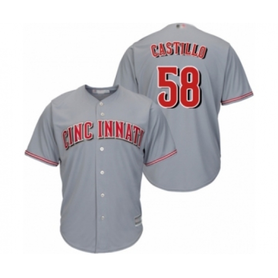 Youth Cincinnati Reds 58 Luis Castillo Authentic Grey Road Cool Base Baseball Jersey