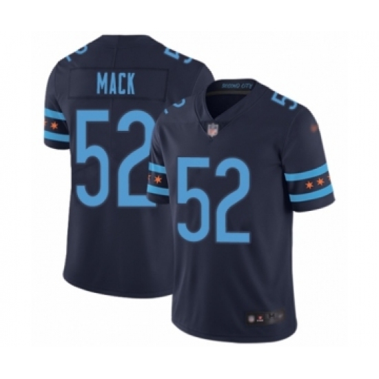 Youth Chicago Bears 52 Khalil Mack Limited Navy Blue City Edition Football Jersey