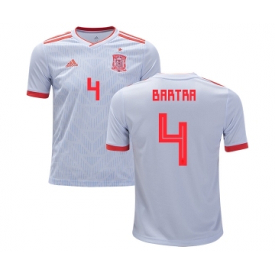 Spain 4 Bartra Away Kid Soccer Country Jersey