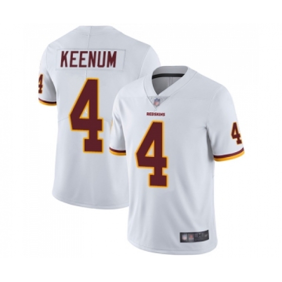 Men's Washington Redskins 4 Case Keenum White Vapor Untouchable Limited Player Football Jerseys