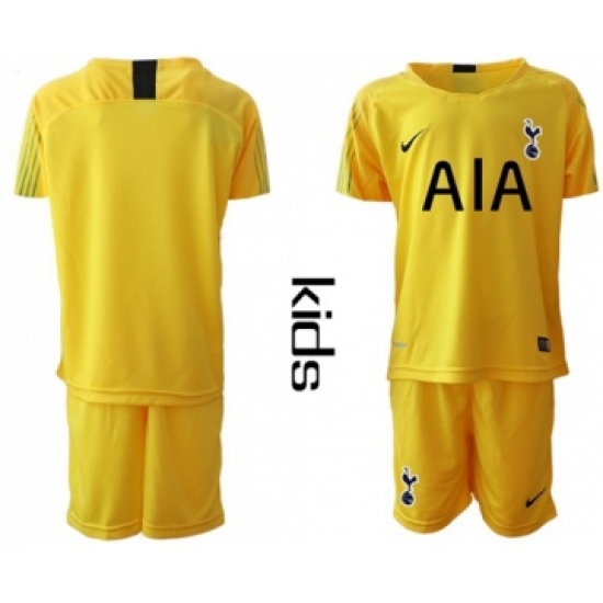 Tottenham Hotspur Blank Yellow Goalkeeper Kid Soccer Club Jersey