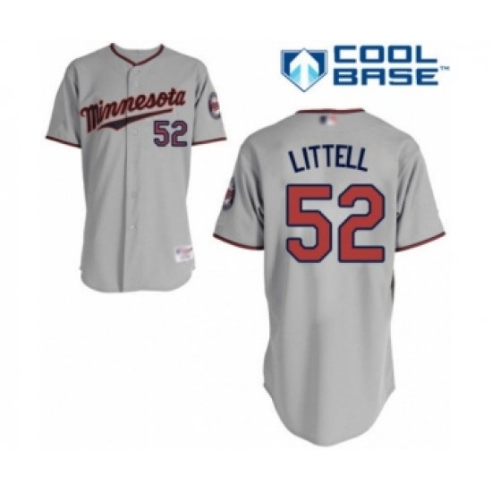 Women's Minnesota Twins 52 Zack Littell Authentic Grey Road Cool Base Baseball Player Jersey