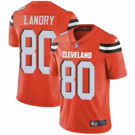 Men's Nike Cleveland Browns 80 Jarvis Landry Orange Alternate Vapor Untouchable Limited Player NFL Jersey