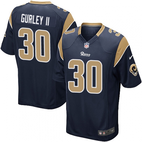 Men's Nike Los Angeles Rams 30 Todd Gurley Game Navy Blue Team Color NFL Jersey