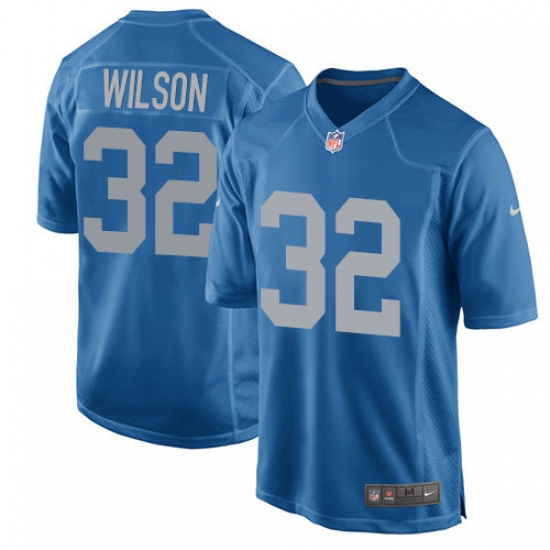 Men's Nike Detroit Lions 32 Tavon Wilson Game Blue Alternate NFL Jersey