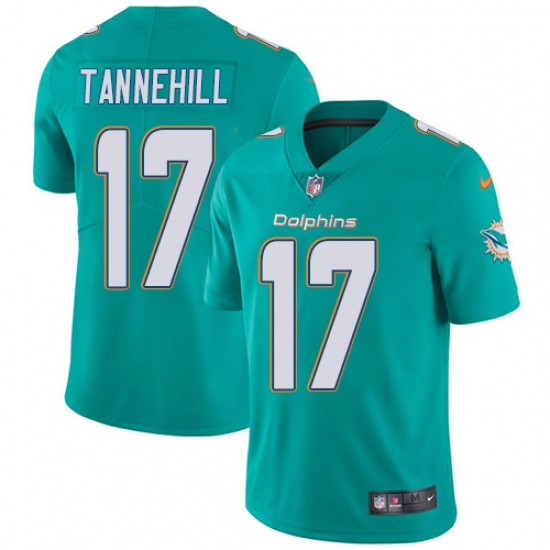 Men's Nike Miami Dolphins 17 Ryan Tannehill Aqua Green Team Color Vapor Untouchable Limited Player NFL Jersey