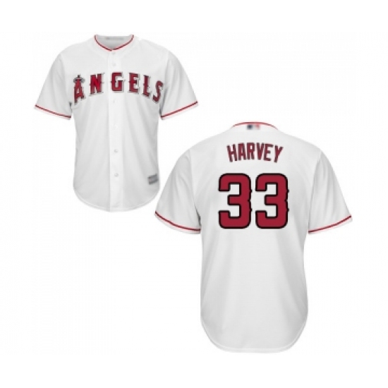 Men's Los Angeles Angels of Anaheim 33 Matt Harvey Replica White Home Cool Base Baseball Jersey