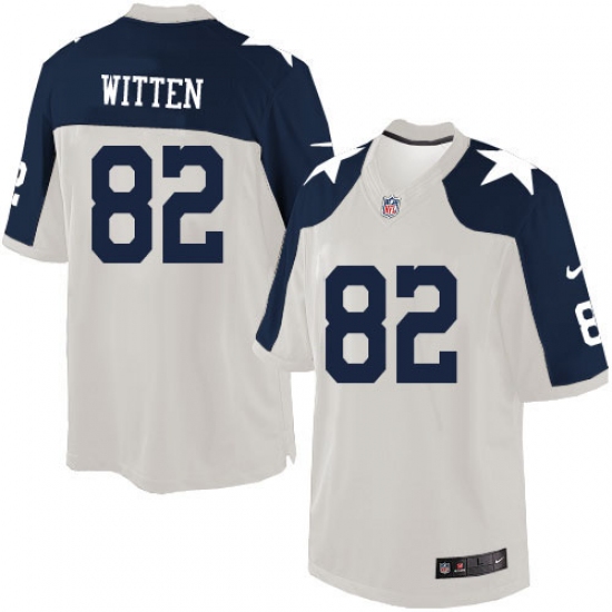 Men's Nike Dallas Cowboys 82 Jason Witten Limited White Throwback Alternate NFL Jersey