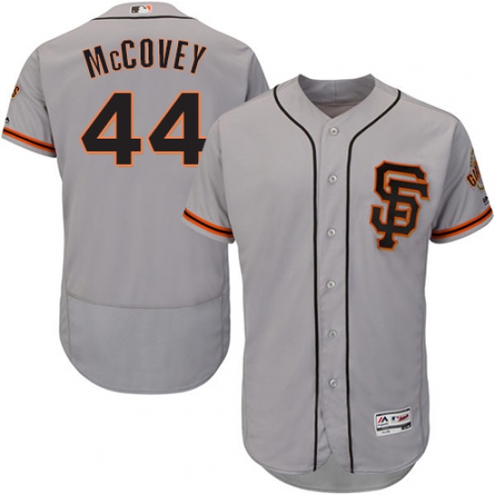 Men's Majestic San Francisco Giants 44 Willie McCovey Grey Alternate Flex Base Authentic Collection MLB Jersey