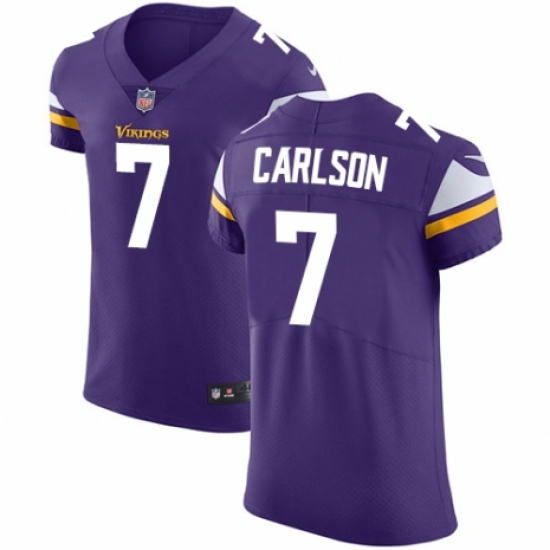 Men's Nike Minnesota Vikings 7 Daniel Carlson Purple Team Color Vapor Untouchable Elite Player NFL Jersey