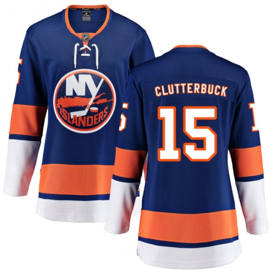 Women's New York Islanders 15 Cal Clutterbuck Fanatics Branded Royal Blue Home Breakaway NHL Jersey