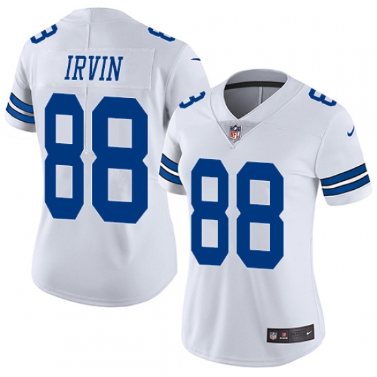 Women's Nike Dallas Cowboys 88 Michael Irvin White Vapor Untouchable Limited Player NFL Jersey